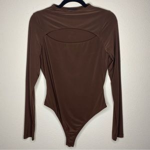 Brown Cut-out Bodysuit
